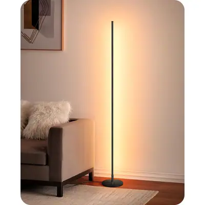 Lámpara de pie LED regulable 3000K blanco cálido altura ajustable – Negro
