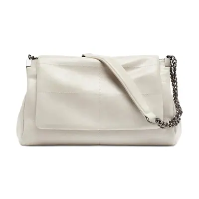 Lote · Bolso shopper grande piel sintética asas con cadena Cierre magnético Compartimentos con cremallera – Blanco