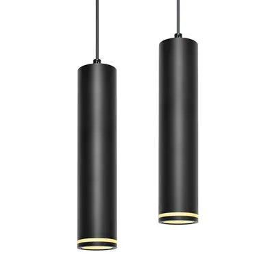 Luz Colgante Cilíndrica Negra