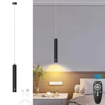 Luz Colgante Recargable ACMHNC con Control Remoto – Negro
