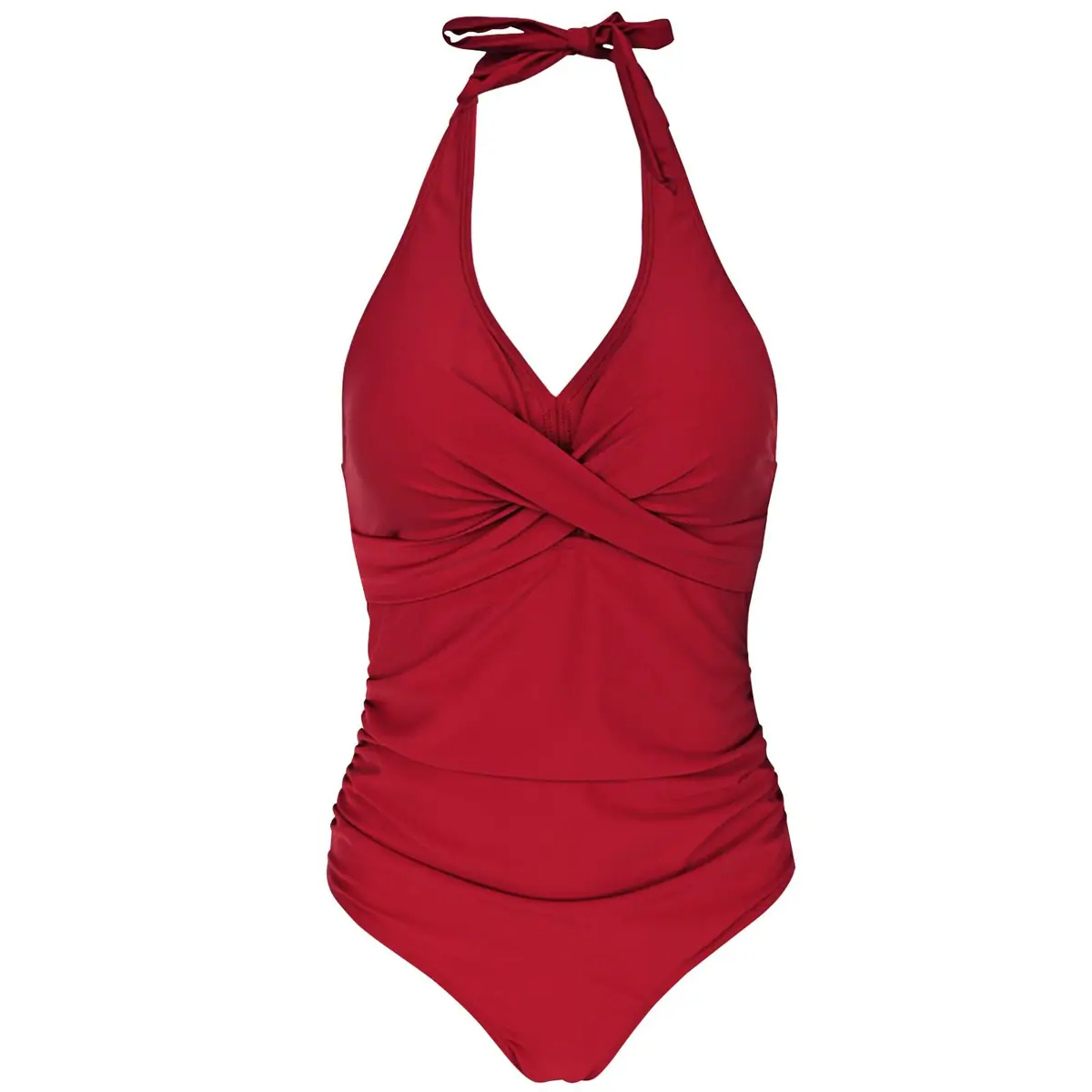 Bañador de una pieza para mujer escote en V push-up drapeado control de abdomen – varias tallas – foto 4