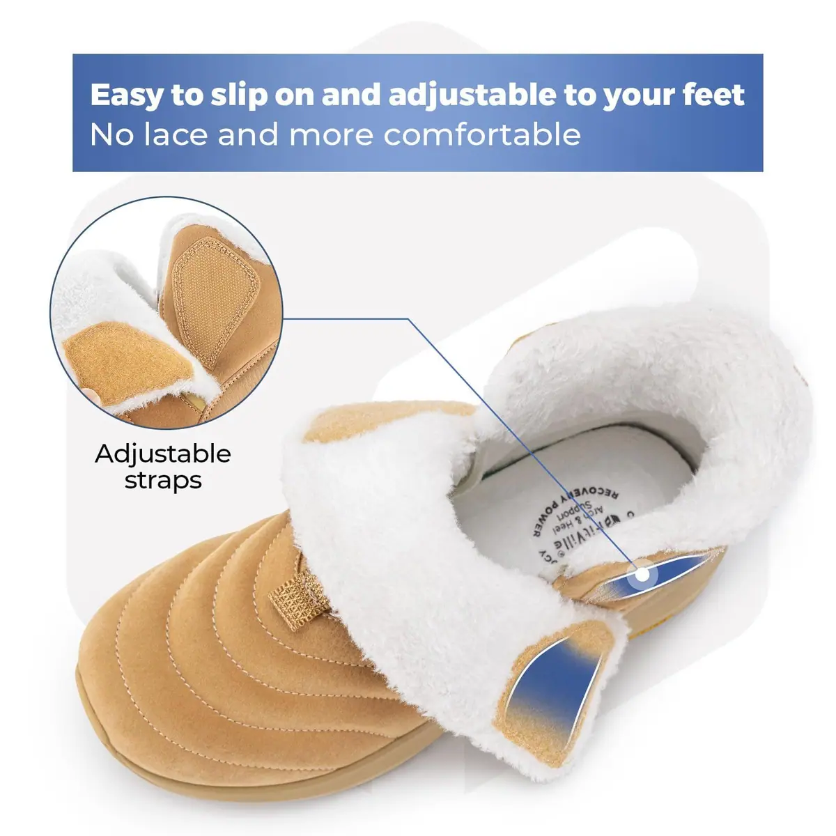 Botas de Nieve de Invierno para Mujer Extra Anchas Resistentes al Agua Forradas de Piel – Marrón 6.5 X-Anchas – foto 4