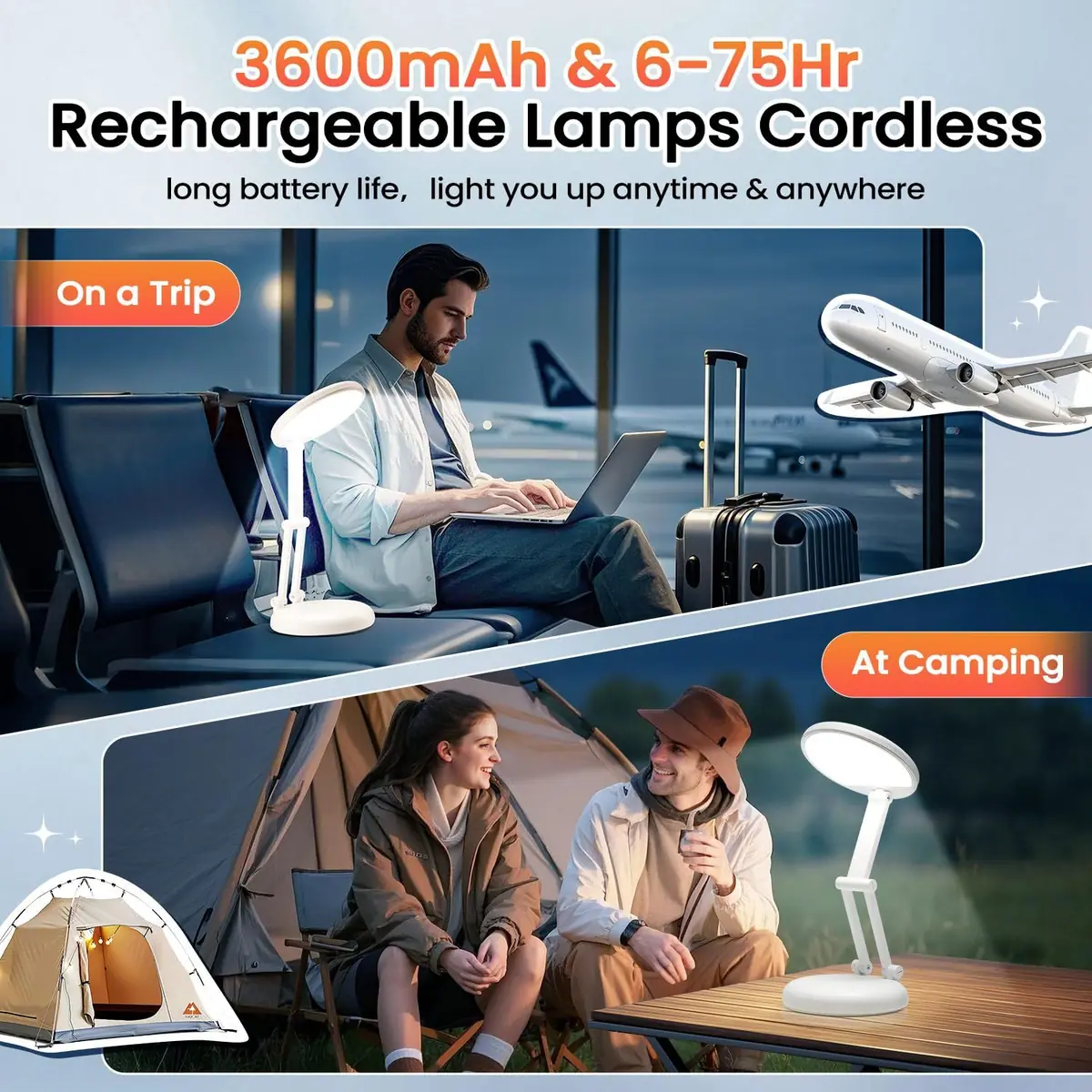 Lámpara de mesa recargable 3600mAh – foto 3