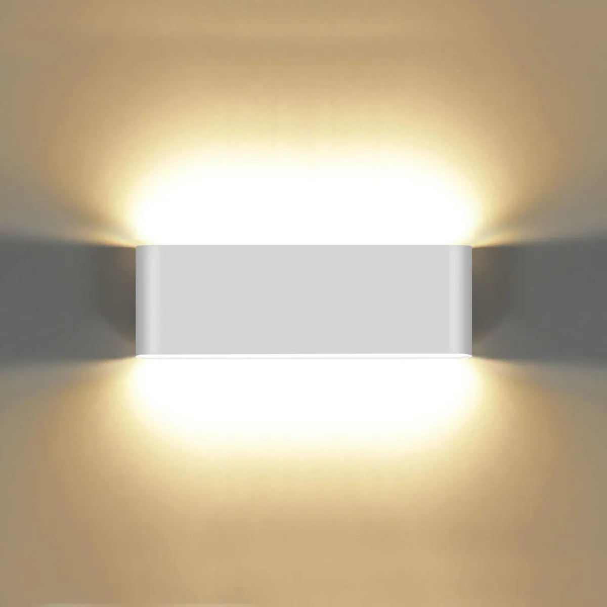 Luz de pared LED 20W arriba/abajo aluminio impermeable IP65 interior/exterior 3000K – blanco