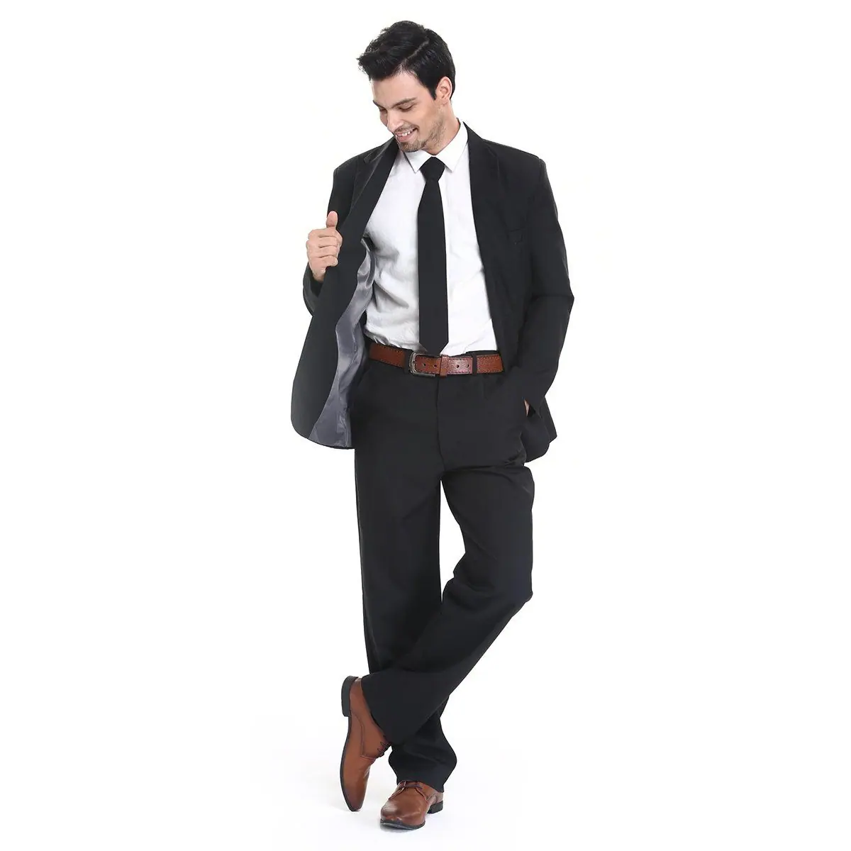 Men's Regular Fit Party Suit Solid Blazer & Trousers Festive Occasion – Size Varied – foto 2