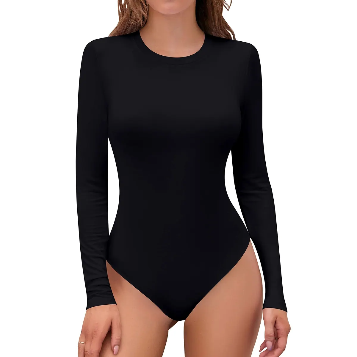 Mono bodysuit de mujer manga larga cuello redondo – Regular