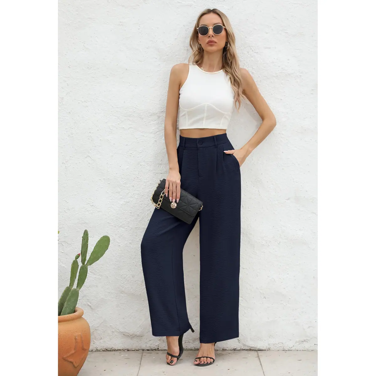 Pantalones Palazzo Ligeros Mujer M – foto 2