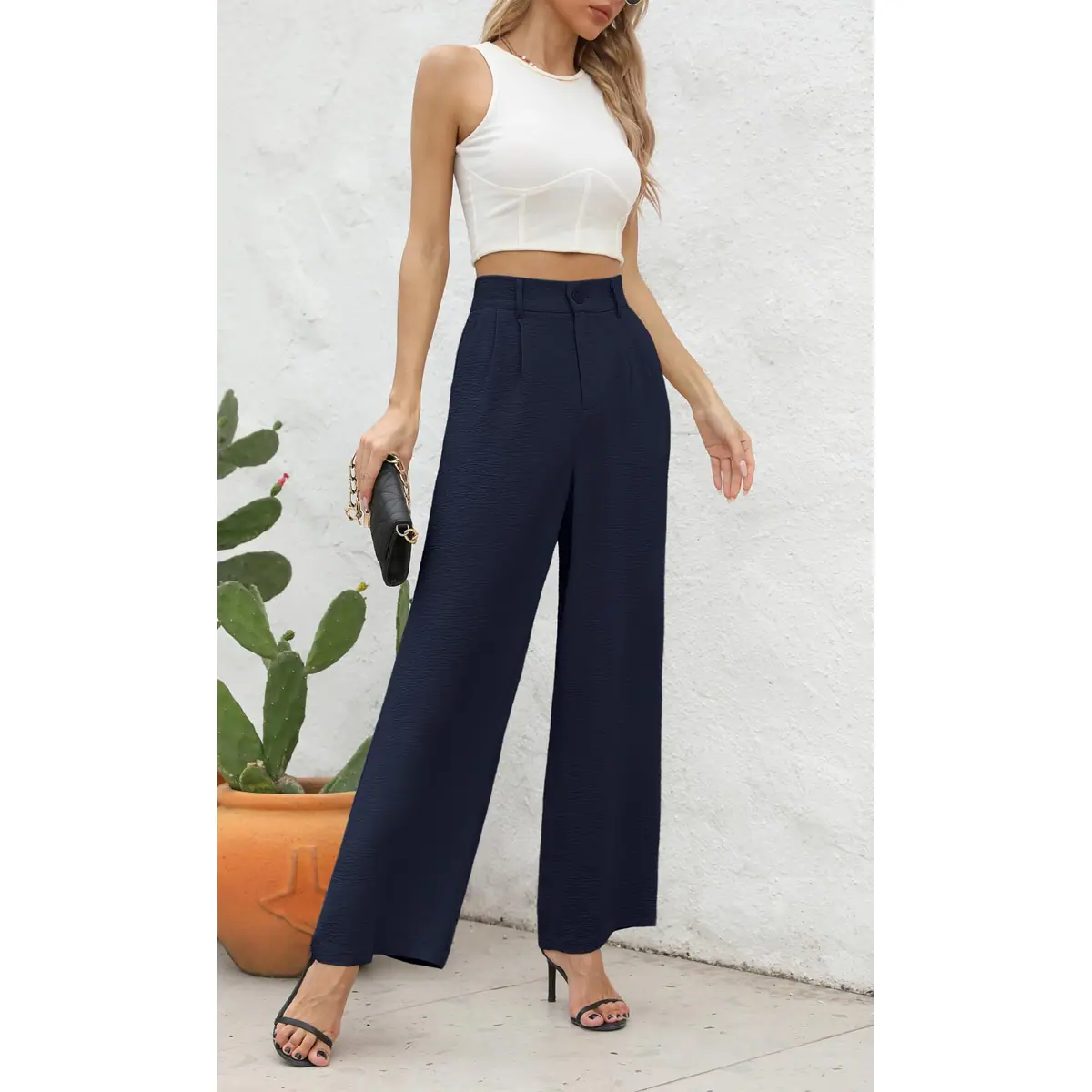 Pantalones Palazzo Ligeros Mujer M – foto 4