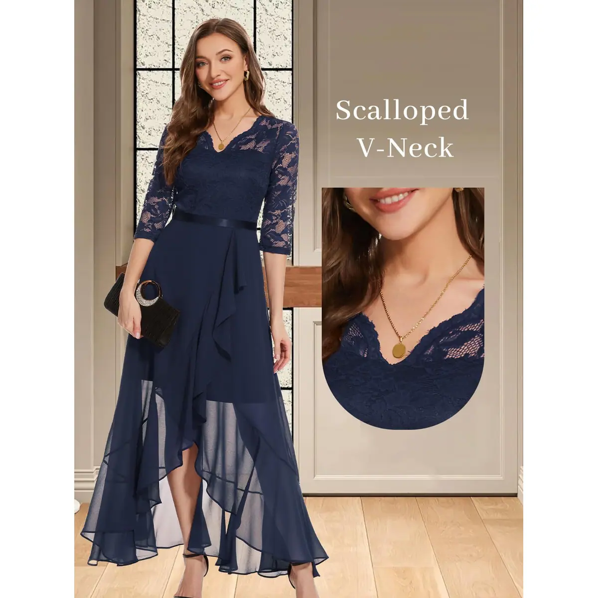 Vestido de noche encaje M – foto 4